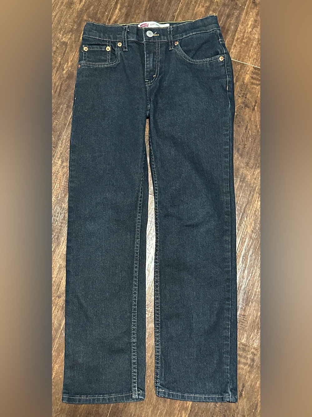Levi’s Youth Boys 514 Straight Dark Wash Denim Jeans Size 12 26